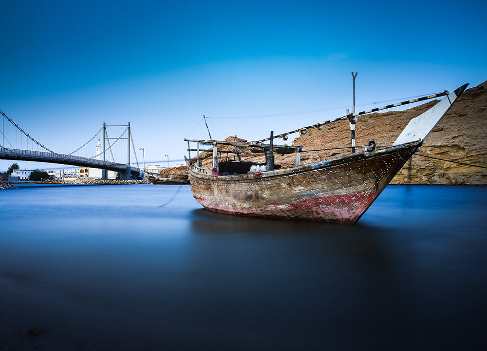 Anchored ship