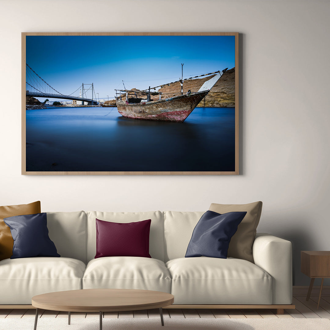 Anchored ship